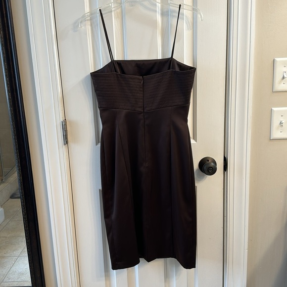 JS Collection from Nordstroms Brown Satin Dress Sz 6 - Picture 2 of 9